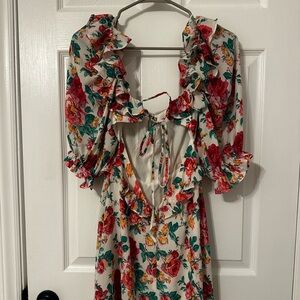 For Love And Lemons Floral Backless Dress